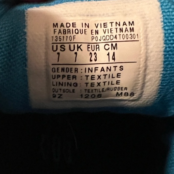 Converse All Star Blue Hi Top LaceUp Shoes Big Ligo Infant Sz 7 - Picture 8 of 9